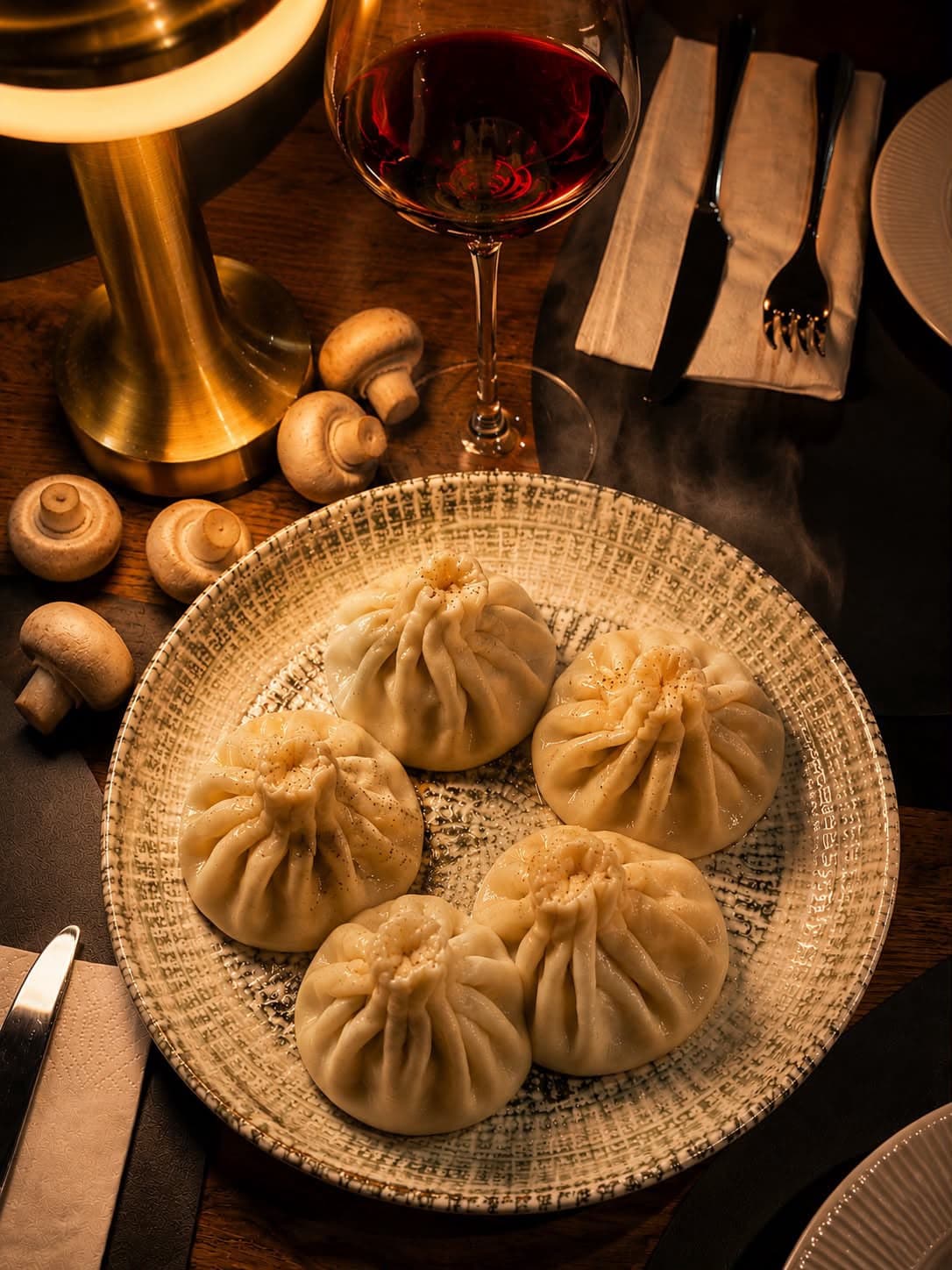 Khinkali med svamp